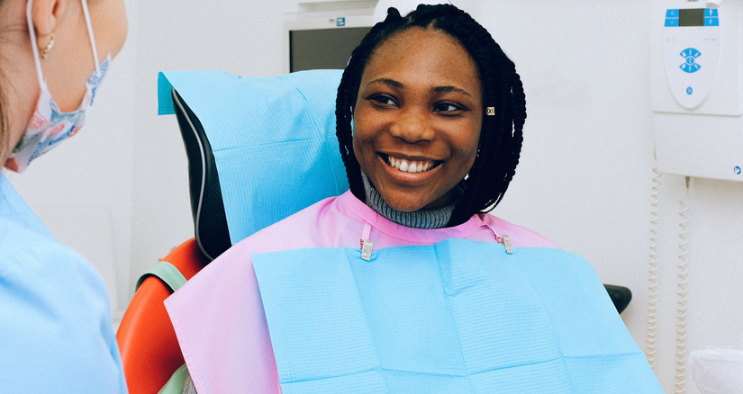 woman smiling